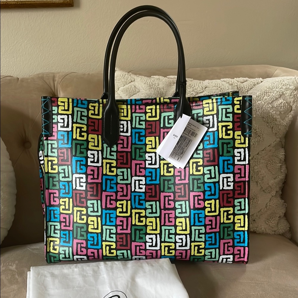 Balmain Shopper B Army Medium Tote Bag in Monogram Printed Leather